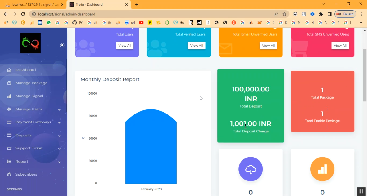 Trade Deposits Collection System in PHP Application Projects