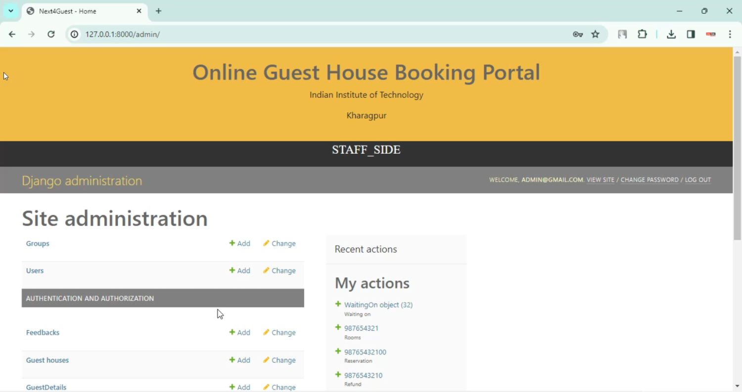 Online Guest House in Django Python