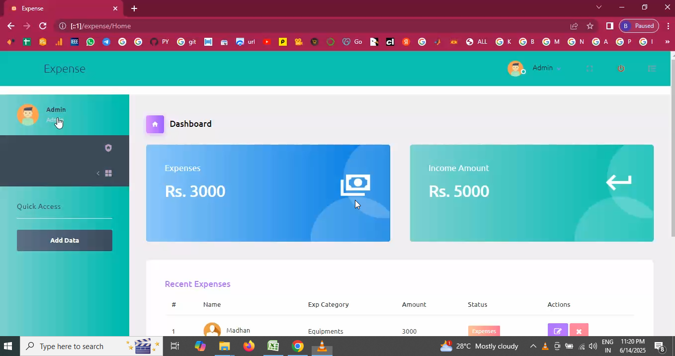 Expense Maintenance Control System in PHP Application Projects