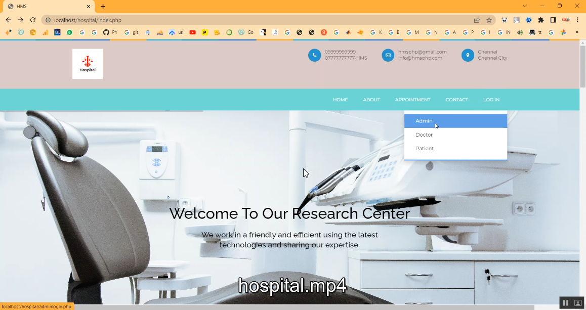 Hospital Management in PHP Application Projects