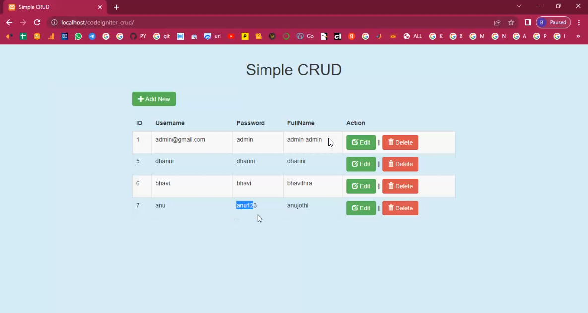 Simple CURD in PHP Application Projects