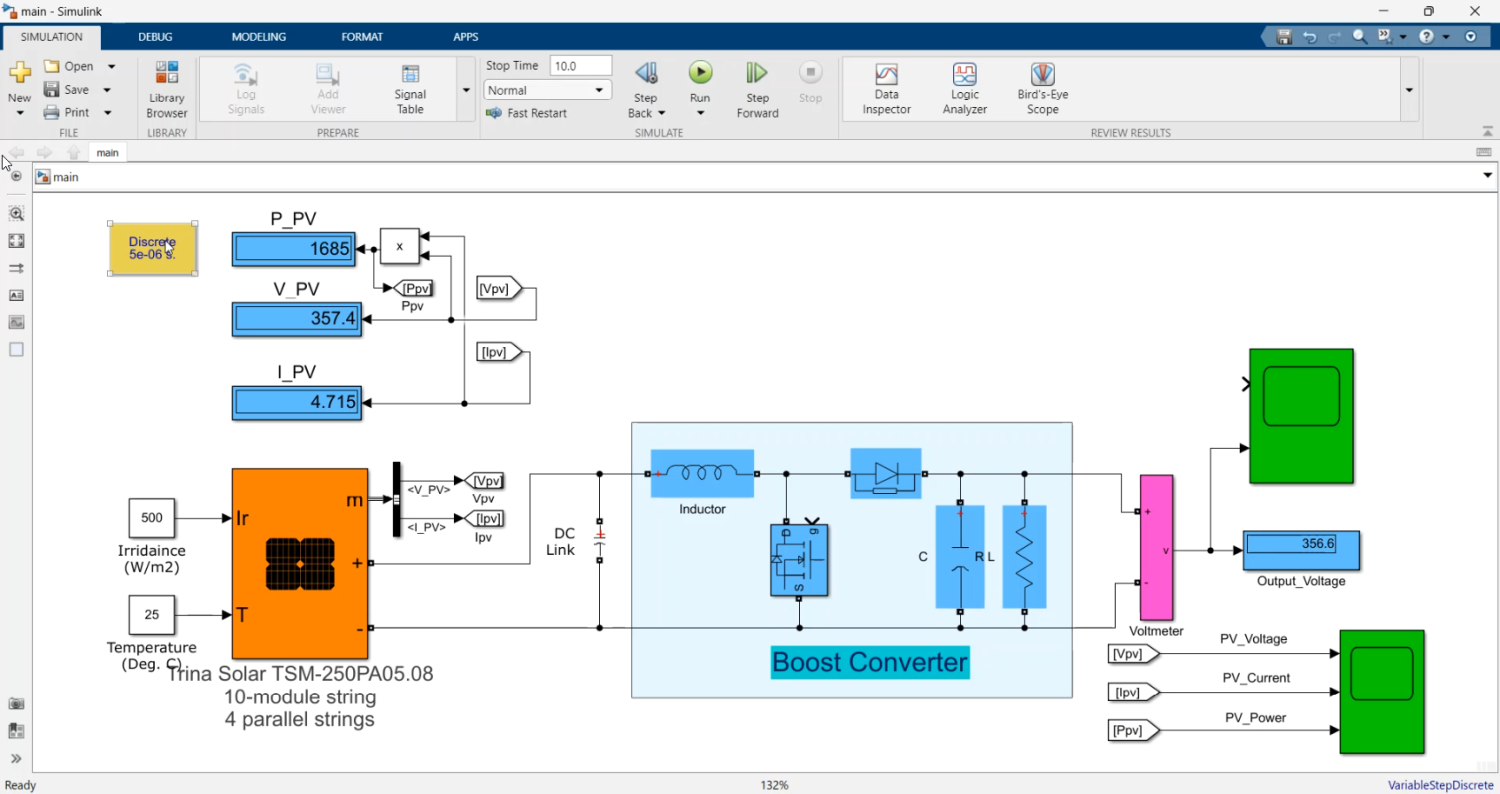 Perturb and Observe MPPT