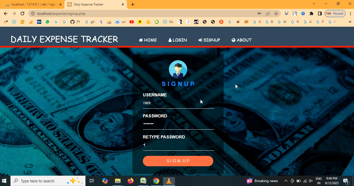 Daily Expense Report Tracker in PHP Application Projects
