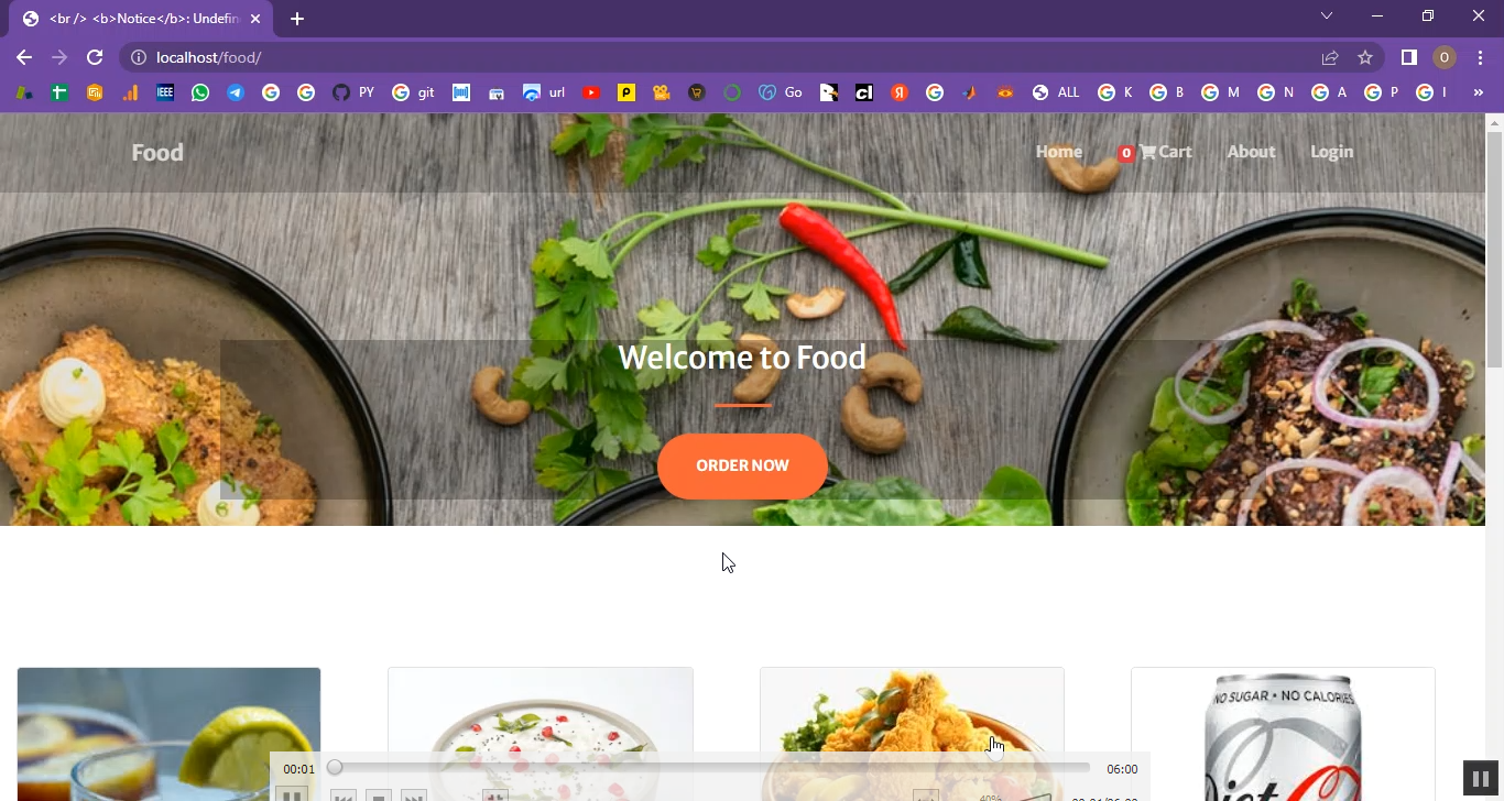 Food Court Ordering System in PHP Application Projects