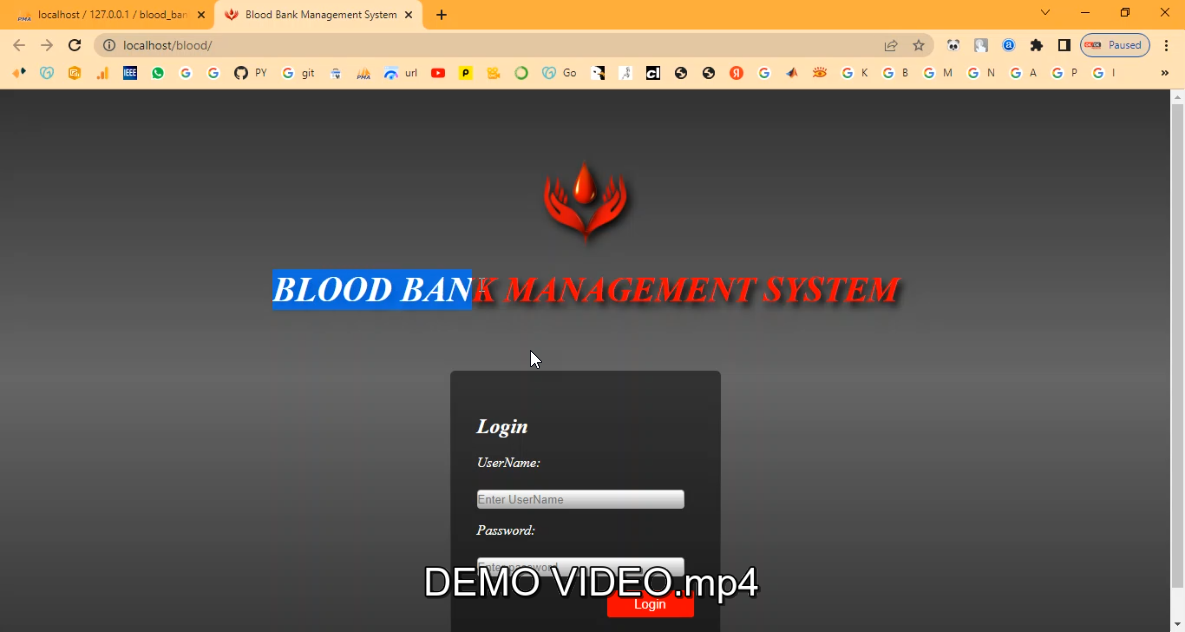 Blood Bank Management System in PHP Application Projects
